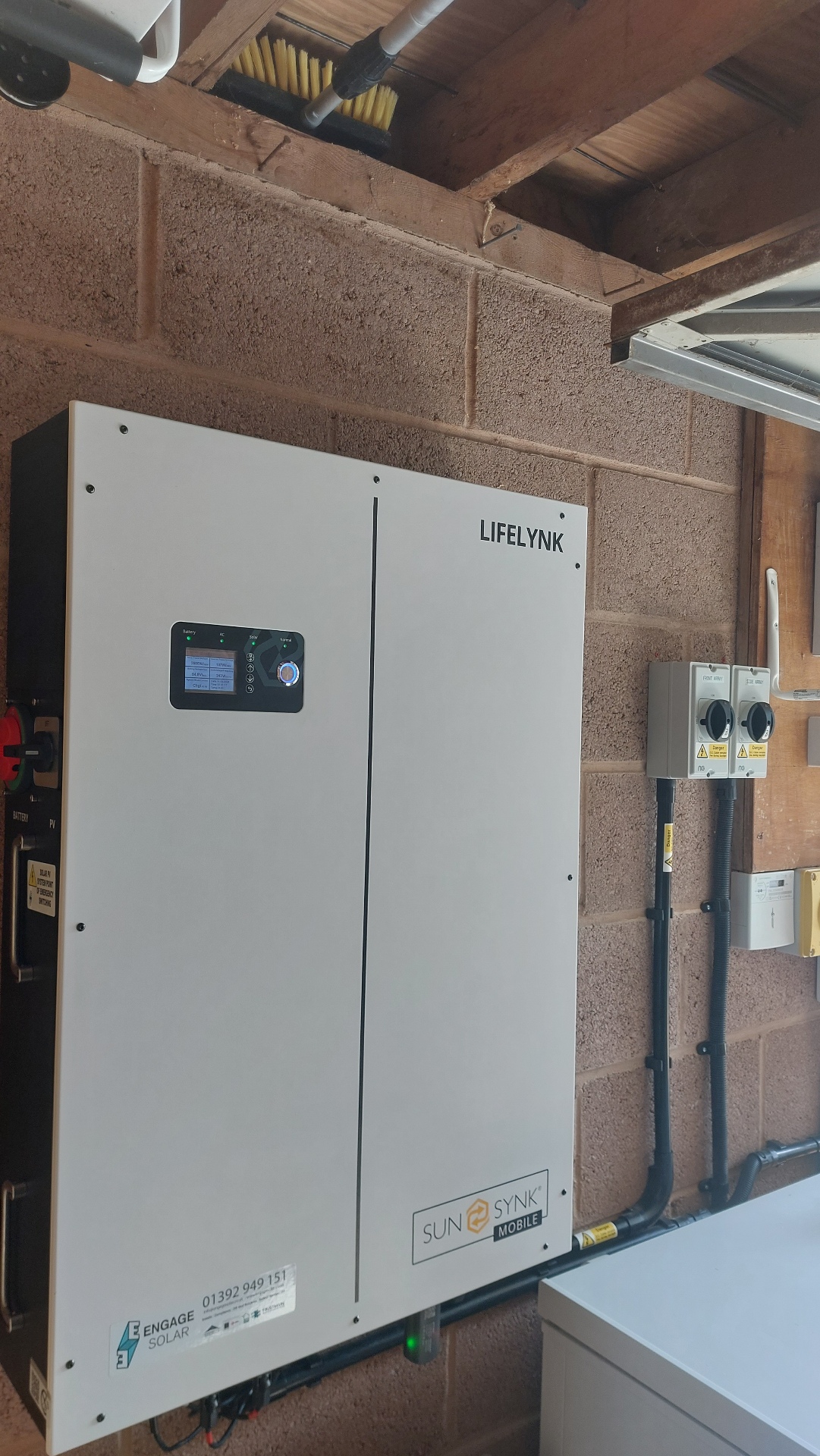 Lifelynk home battery storage system installed by Engage Solar in Devon